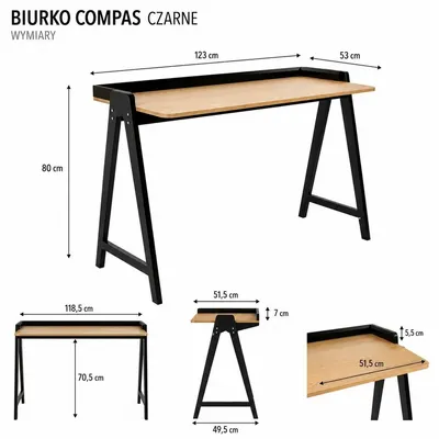 Biurko COMPAS - czarny
