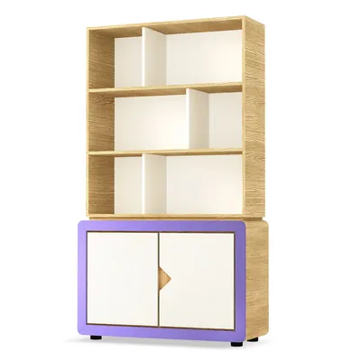 Kredens z kolekcji FRAME - dąb/kobaltowy