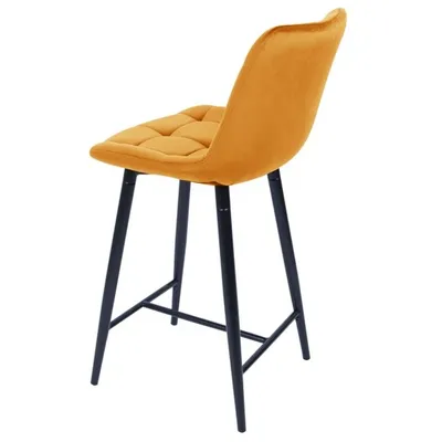 Półhoker tapicerowany welurowy CHIC H-2 Velvet - żółty/curry Bluvel 68