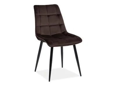 Krzesło welurowe pikowane CHIC Velvet - brązowy Bluvel 48