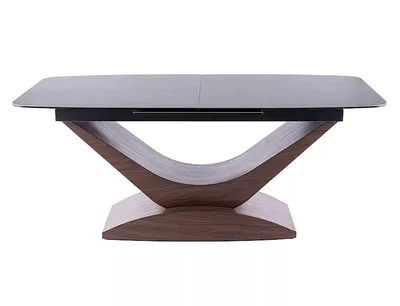 Stół rozkładany DOLCE CERAMIC 180/240x95 - szary/orzech