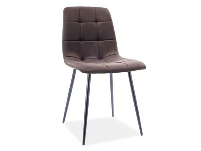 Krzesło welurowe pikowane MILA Velvet - brązowy Bluvel 48