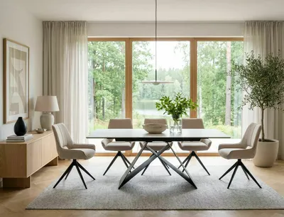 Stół rozkładany WESTIN SC 120/160x80 - biały/czarny mat