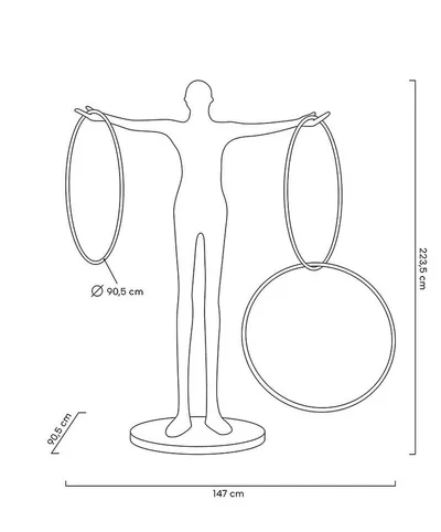 Lampa podłogowa HUMAN CIRCULO - czarny