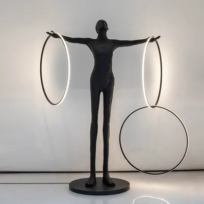 Lampa podłogowa HUMAN CIRCULO - czarny