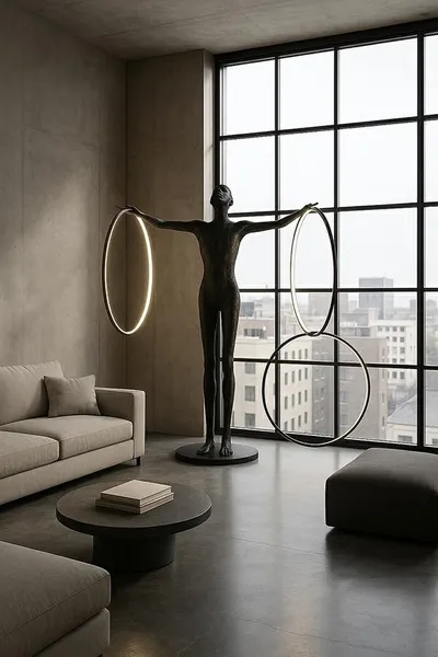 Lampa podłogowa HUMAN CIRCULO - czarny