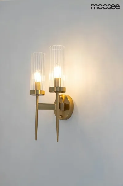 Lampa ścienna TORCH TWIN - złoty