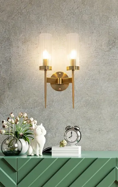 Lampa ścienna TORCH TWIN - złoty