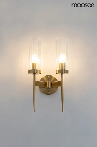 Lampa ścienna TORCH TWIN - złoty