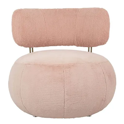 Fotel LOW TEDDY PINK - różowy