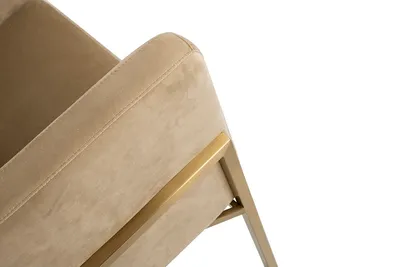 Fotel CHLOE VELVET - khaki/złoty