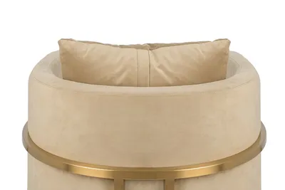 Fotel CHLOE VELVET - khaki/złoty