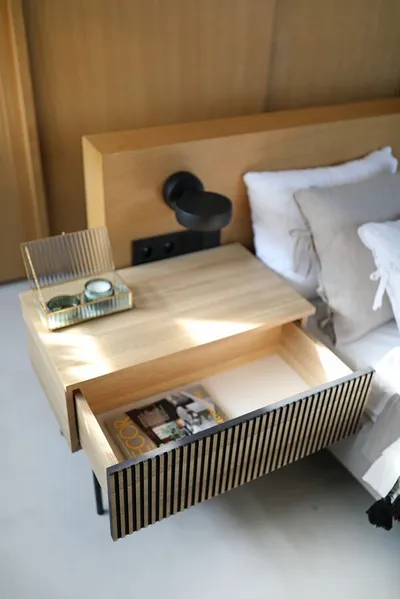 RAW OAK/BLACK Szafka nocna LINE