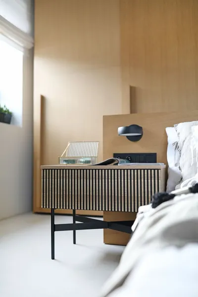 RAW OAK/BLACK Szafka nocna LINE