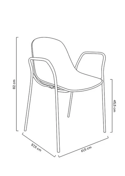 Krzesło z tworzywa RESOL ARM - czarny