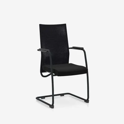 RAL 9005 / tkanina YB046 Krzesło konferencyjne @-MOTION-LUX