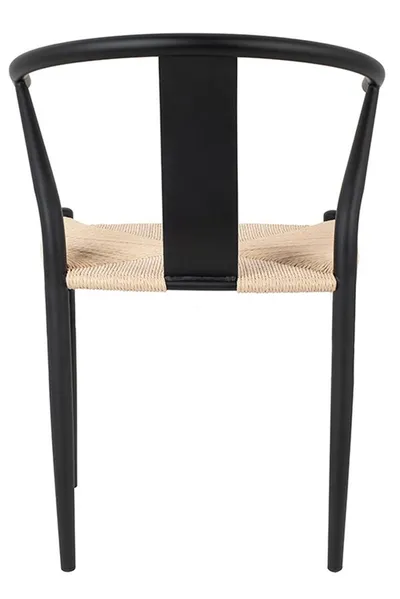 Krzesło WISHBONE METAL - naturalny/czarny