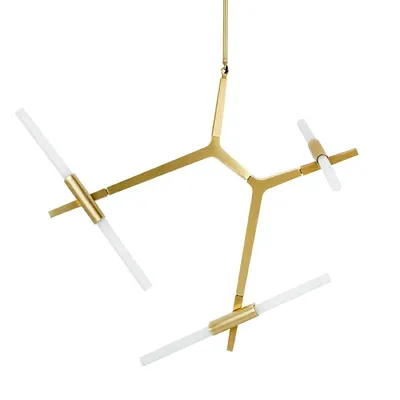 Lampa wisząca CANDELABR 6 - złote aluminium/szkło