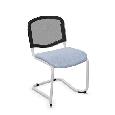 RAL 9006 / tkanina EGL16 / siatka OP24N Krzesło na płozie ISO Ergo Mesh CF