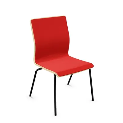 RAL 9005 / tkanina YB105 / 1.007 Beech Krzesło z tapicerowanym frontem FEN