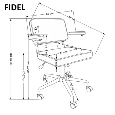 Fotel biurowy FIDEL - popielaty