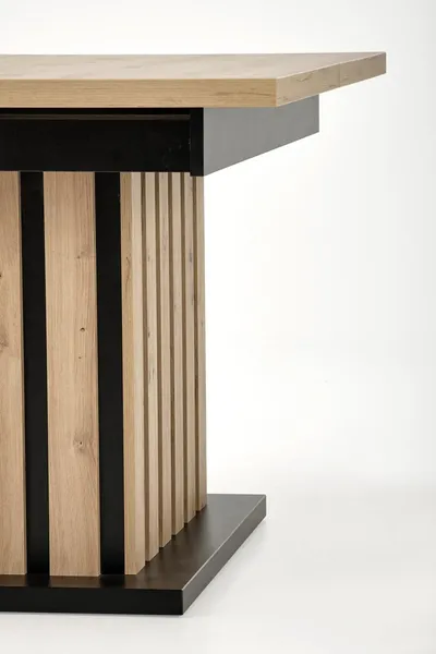 Stół rozkładany LAMELLO 130-180x80 - dąb artisan/czarny