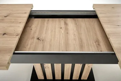 Stół rozkładany LAMELLO 130-180x80 - dąb artisan/czarny