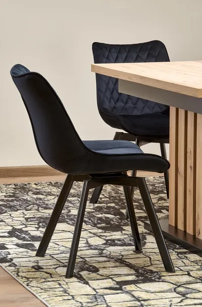 Stół rozkładany LAMELLO 130-180x80 - dąb artisan/czarny