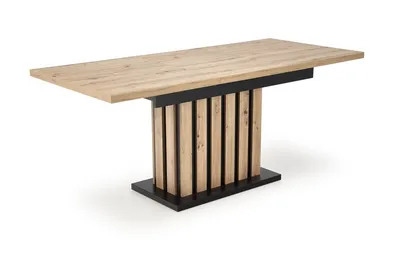 Stół rozkładany LAMELLO 130-180x80 - dąb artisan/czarny
