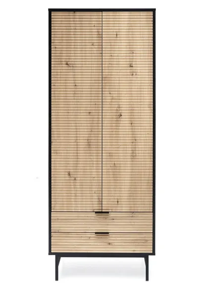 Szafa 2-drzwiowa z szufladmi MURANO S-1 - dąb artisan/czarny