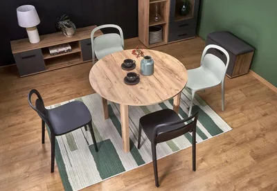 Stół okrągły rozkładany RINGO 102/142x102 - dąb craft