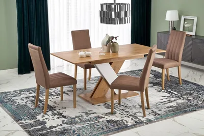 Stół rozkładany XARELTO 130/175x85 - dąb lancelot/biały