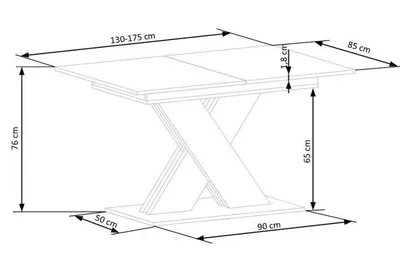 Stół rozkładany XARELTO 130/175x85 - dąb lancelot/biały