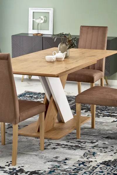 Stół rozkładany XARELTO 130/175x85 - dąb lancelot/biały