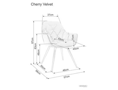 Krzesło welurowe pikowane CHERRY Velvet - cynamon Bluvel 4215