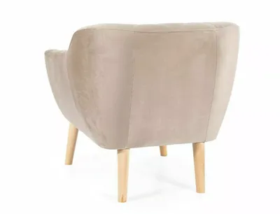 Fotel KARO 1 Velvet - buk/ciemny beżowy Bluvel 40