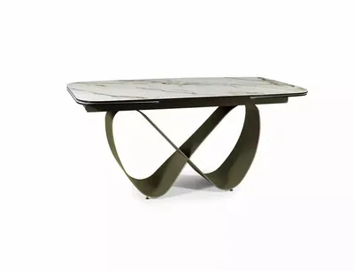Stół rozkładany INFINITY Ceramic 160/240x95 - biały/brązowy