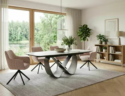 Stół rozkładany INFINITY Ceramic 160/240x95 - biały/brązowy