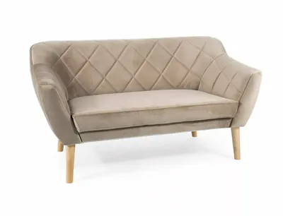 Sofa 2-osobowa KARO 2 Velvet - buk/ciemny beżowy Bluvel 40
