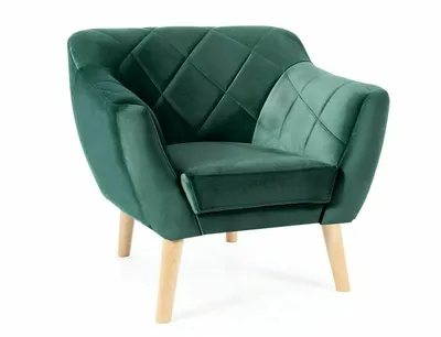 Fotel KARO 1 Velvet - buk/zielony Bluvel 78