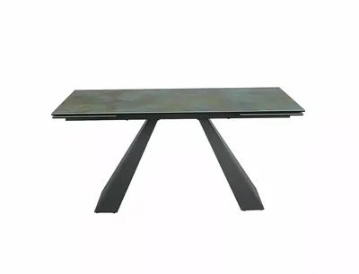 Stół rozkładany SALVADORE Ceramic 160/240x90 - turkusowy/czarny mat