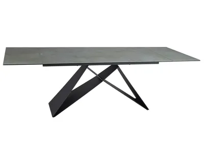 Stół rozkładany WESTIN Ceramic 160/240x90 - turkusowy/czarny mat