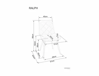 Krzesło tapicerowane welurowe RALPH Velvet - czarny Bluvel 19