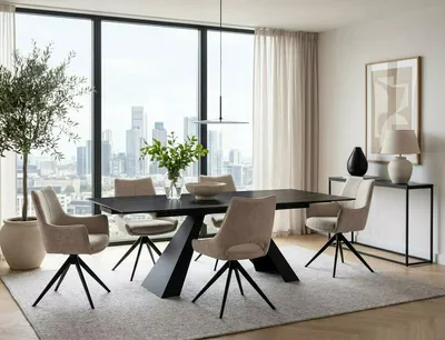Stół rozkładany SALVADORE CERAMIC SAHARA NOIR 160/240x90 - czarny/czarny mat