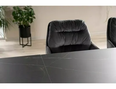 Stół rozkładany SALVADORE CERAMIC SAHARA NOIR 160/240x90 - czarny/czarny mat