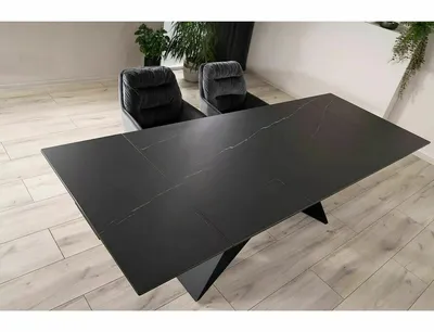 Stół rozkładany SALVADORE CERAMIC SAHARA NOIR 160/240x90 - czarny/czarny mat
