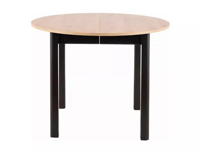 Stół okrągły rozkładany DANTE 102-142x102 - dąb artisan/czarny mat