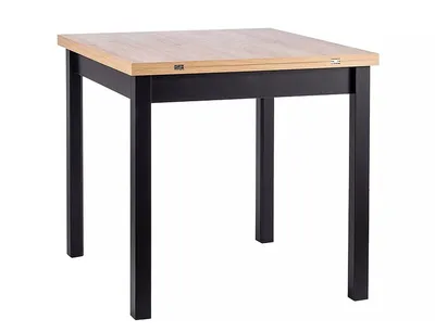 Stół rozkładany FLIP 80-160x80 - dąb artisan/czarny