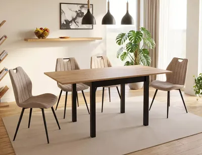 Stół rozkładany FLIP 80-160x80 - dąb artisan/czarny
