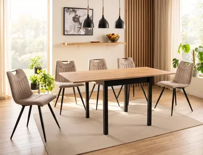 Stół rozkładany FLIP 80-160x80 - dąb artisan/czarny